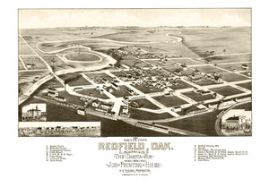 Vintage Map of Redfield, South Dakota 1883