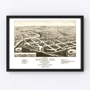 Vintage Map of Redfield, South Dakota 1883