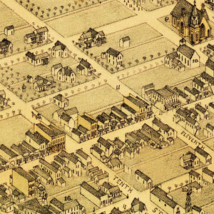 Vintage Map of Kearney, Nebraska 1881