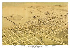 Vintage Map of Kearney, Nebraska 1881