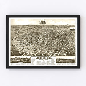 Vintage Map of Lincoln, Nebraska 1889