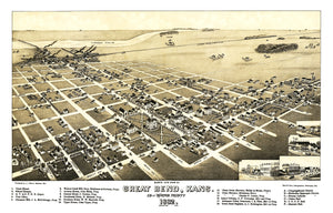 Vintage Map of Great Bend, Kansas 1882