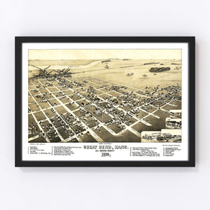 Vintage Map of Great Bend, Kansas 1882