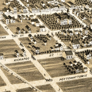 Vintage Map of Hiawatha, Kansas 1879