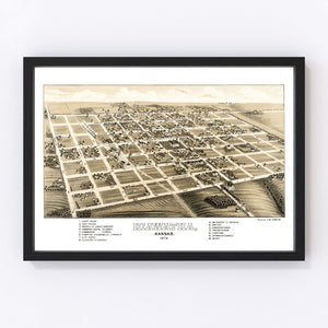 Vintage Map of Hiawatha, Kansas 1879