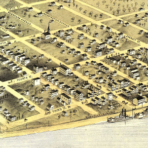 Vintage Map of Wyandotte, Kansas 1869