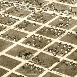 Vintage Map of Topeka, Kansas 1869