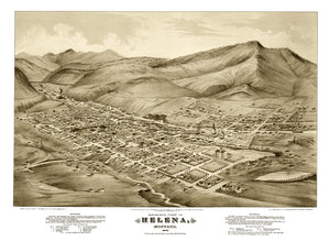 Vintage Map of Helena, Montana 1875