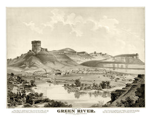 Vintage Map of Green River, Wyoming 1875