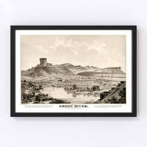 Vintage Map of Green River, Wyoming 1875