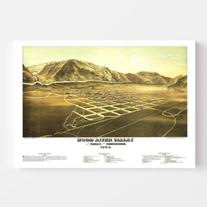 Vintage Map of Wood River Valley, Idaho 1884