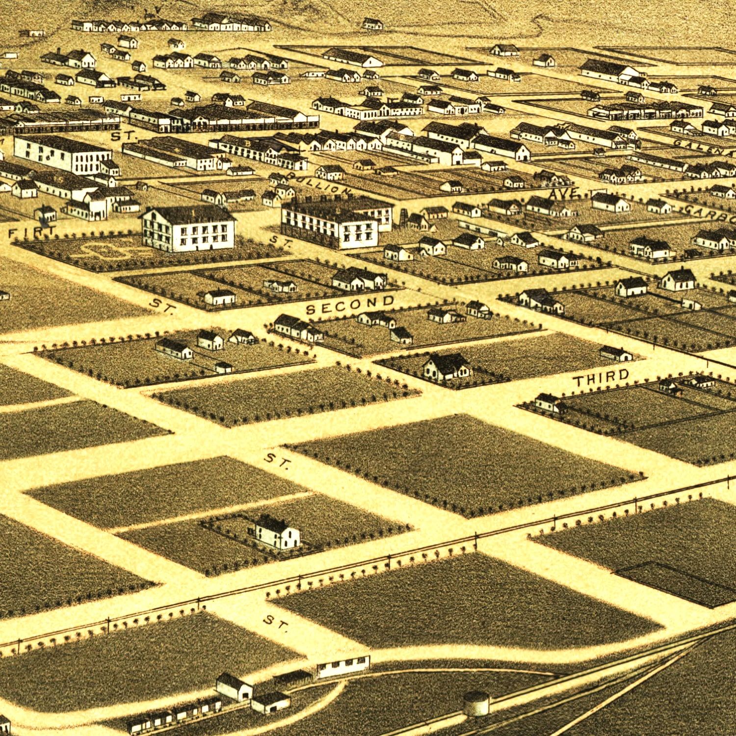 Vintage Map of Wood River Valley, Idaho 1884