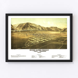 Vintage Map of Wood River Valley, Idaho 1884