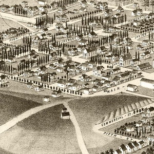 Vintage Map of Dayton, Washington 1884