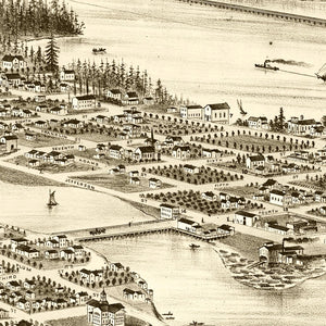 Vintage Map of Olympia, Washington 1878