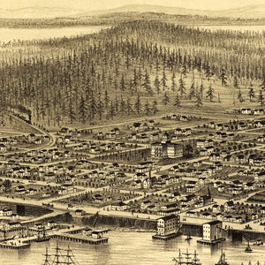 Vintage Map of Seattle, Washington 1878
