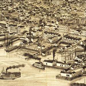 Vintage Map of Seattle, Washington 1884