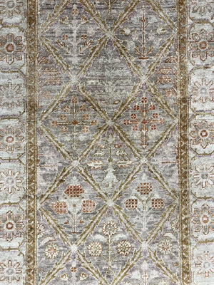 Pakistani Peshawar Rug 3x5, Safavieh Wool Handmade Hand Knotted Vintage Rug, Panel Design 3 x 5 Oriental Carpet
