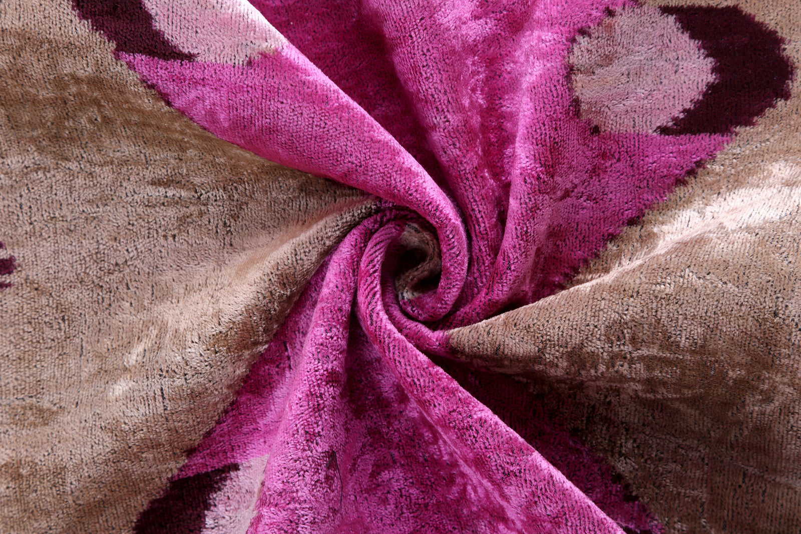 Mirrored Magenta Velvet Pillow – 16x16” | Handmade Silk Luxe