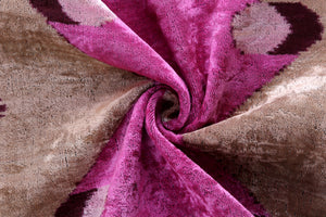 Mirrored Magenta Velvet Pillow – 16x16” | Handmade Silk Luxe