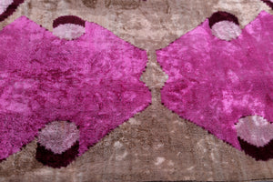 Mirrored Magenta Velvet Pillow – 16x16” | Handmade Silk Luxe