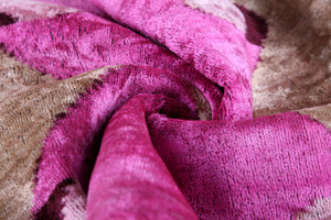 Mirrored Magenta Velvet Pillow – 16x16” | Handmade Silk Luxe