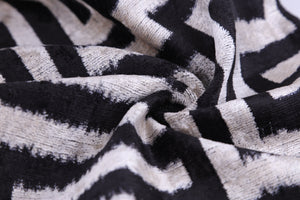 Black & White Geometric Velvet Throw Pillow | 16x24 Handmade Luxury Decor