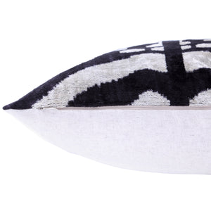 Handmade 16x16 Velvet Pillow – Black & white Symmetry Pattern