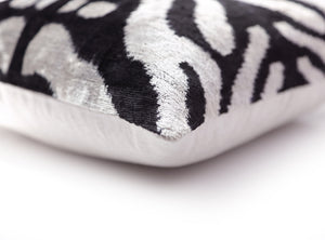 Handmade 16x16 Velvet Pillow – Black & white Symmetry Pattern