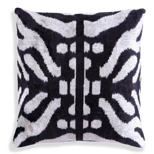 Handmade 16x16 Velvet Pillow – Black & white Symmetry Pattern
