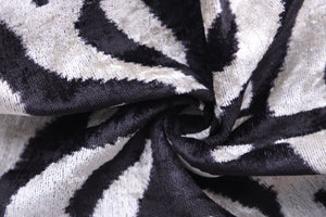 Handmade 16x16 Velvet Pillow – Black & white Symmetry Pattern