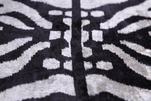 Handmade 16x16 Velvet Pillow – Black & white Symmetry Pattern