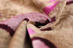 Handmade Velvet Throw Pillow – Tribal Heart in Pink & Taupe (16x24)