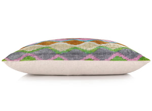 Colorful Wave Silk Velvet Pillow 16x24 – Handcrafted in California