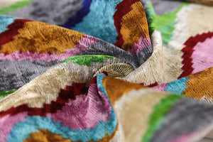 Colorful Wave Silk Velvet Pillow 16x24 – Handcrafted in California