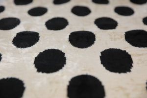 Handmade Velvet Throw Pillow – Black Polka Dot on Ivory (16x24)