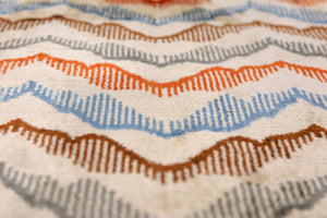 Handmade Velvet Throw Pillow – Earth Zigzag Pattern (16x24)