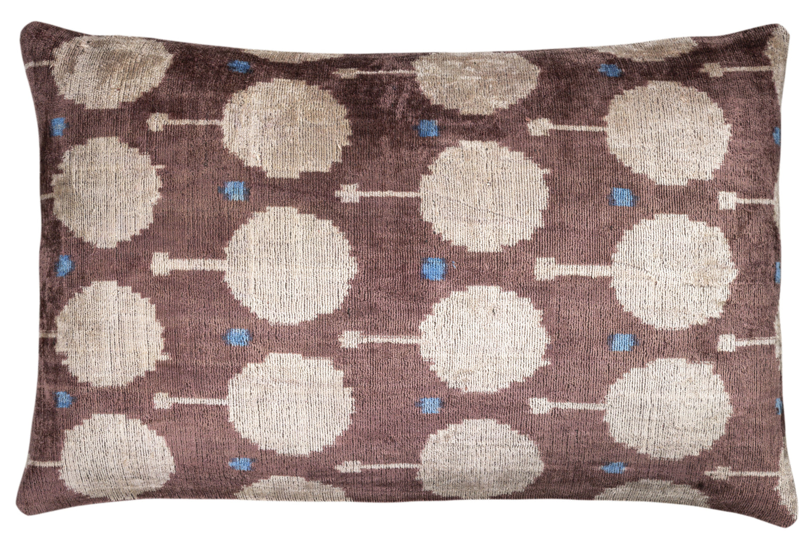 Handmade Velvet Pillow and insert – Mauve & Ivory Medallion, 16x24"