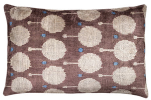 Handmade Velvet Pillow and insert – Mauve & Ivory Medallion, 16x24"