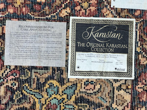 Karastan Multicolor Panel Kirman Rug #717, Wool Karastan Rug 8.8 x 10.6, Vintage Multipanel Kirman, Original Karastan Collection 700 Series