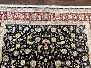 Black Pak Persian Rug 8x10, Floral Allover