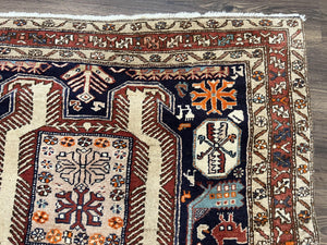 Persian Ardabil Wide Runner Rug 4x10 - Geometric Medallions & Animal Pictorials