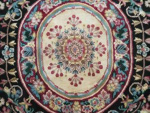 9' X 12' Decorative Chinese Aubusson Hand Knotted Pile Wool Rug Black Nice