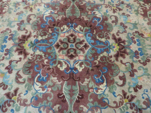 8' X 10' Vintage Handmade Chinese Art Deco Peking Nichols Wool Rug Flowers Nice