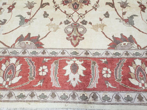 9' X 12' One-Of-A-Kind William Pak Peshawar Hand-knotted Wool Rug Nice