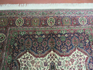 4' X 6' Vintage Fine Handmade Turkish Floral Oriental Wool Rug detailed Organic