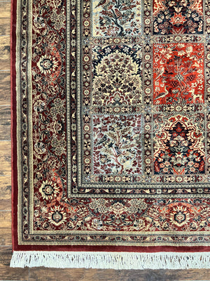 Couristan Rug 8x11, Belgium Power Loomed Carpet, Vintage Wool Oriental Rug, Multicolor Panel Design, 8 x 11 Room Sized Rug