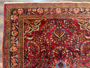 Persian Lilihan Rug 5x6, Red, Floral, Antique Persian Carpet
