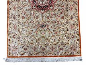 3' X 5' Vintage Fine Handmade Turkish Oriental Silk Rug 900 KPSI Wow