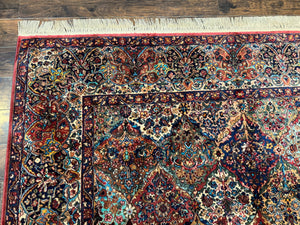 8.8 x 10.6 Karastan Rug, Multicolor Panel Kirman Rug #717, Vintage, Original 700 Series, Wool